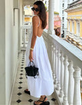 Vestido Longo Itally de Alcinhas e Decote em V