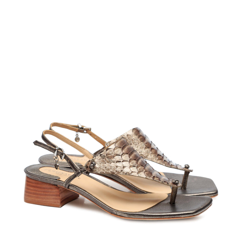 Sandália Exótico Paola Prata Velho
