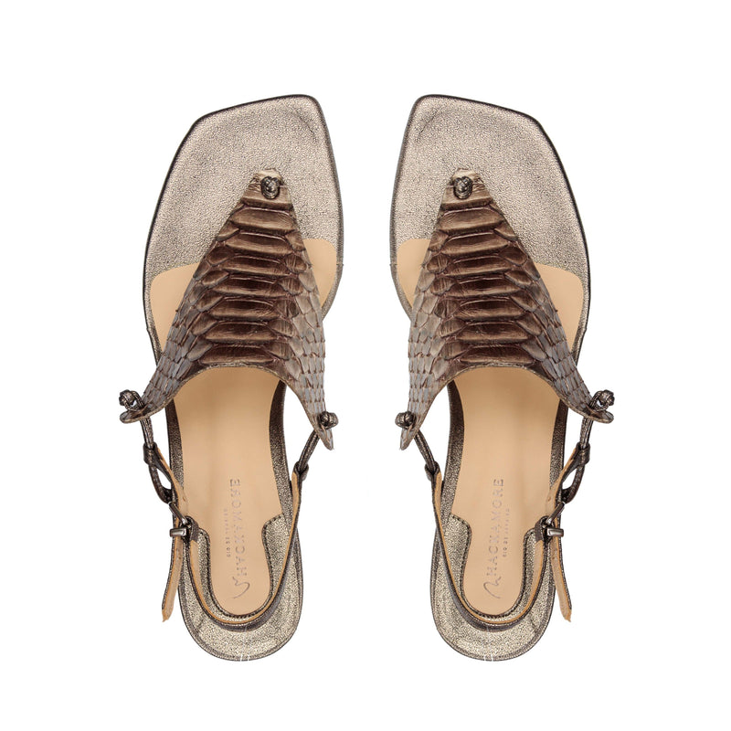 Sandália Exótico Paola Prata Velho