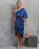 Vestido Midi Malibu de Um Ombro Só