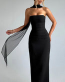 Vestido Longo Mandi Tomara que Caia com Colarinho