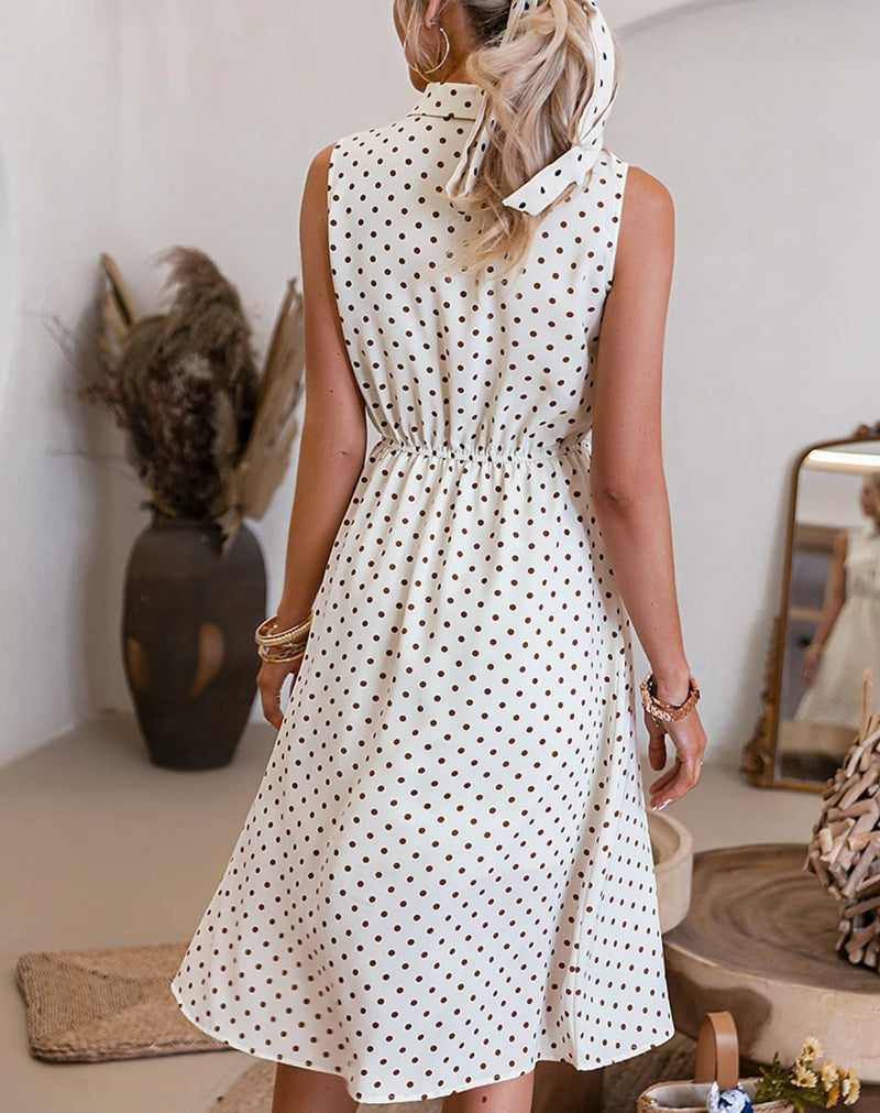 Vestido Midi Retrô com Amarração