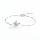 Pulseira de Prata Zircônia Coração