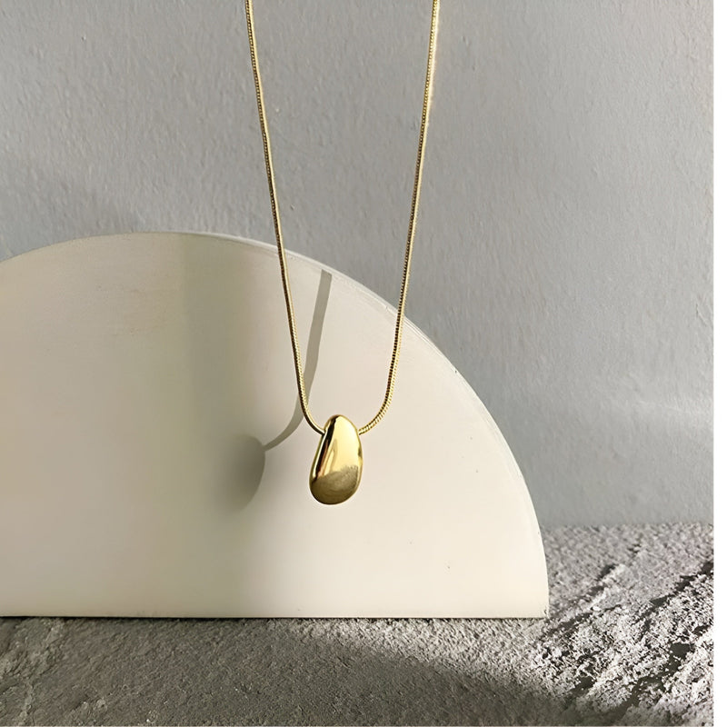 Colar Gota Liso Banhado A Ouro