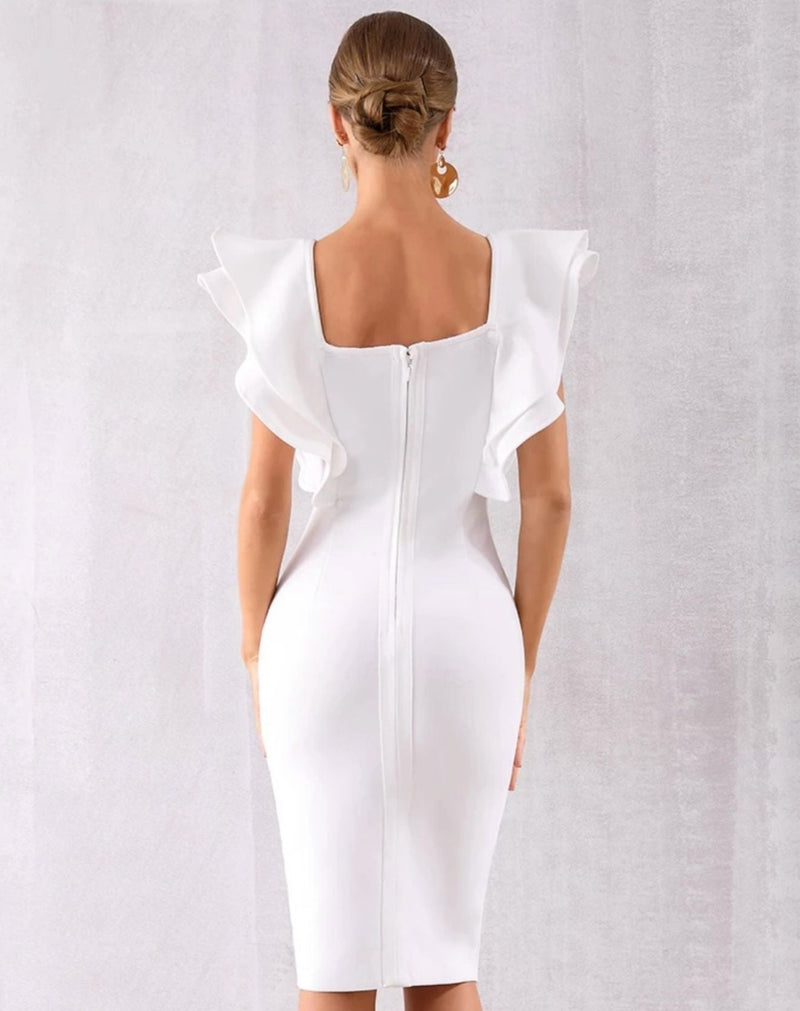 Vestido Midi Magnum Com Babados