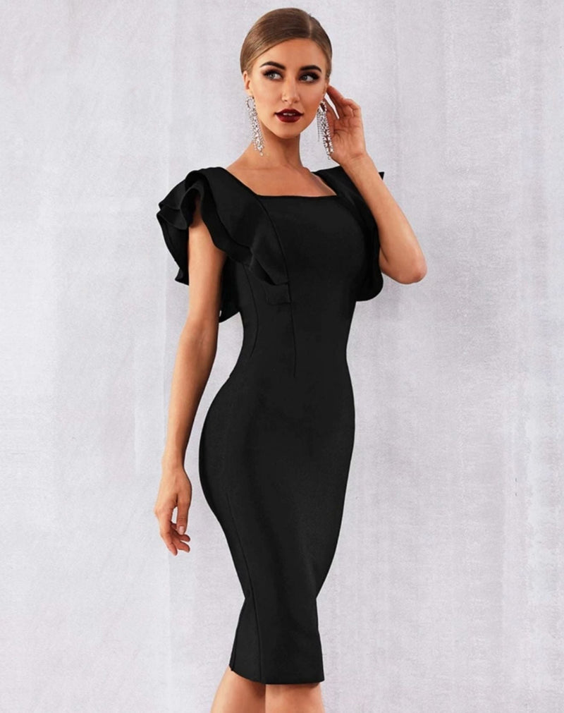 Vestido Midi Magnum Com Babados