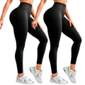 Kit 2 Calças Legging Femininas Suplex Liso Zero Transparência e Cintura Alta