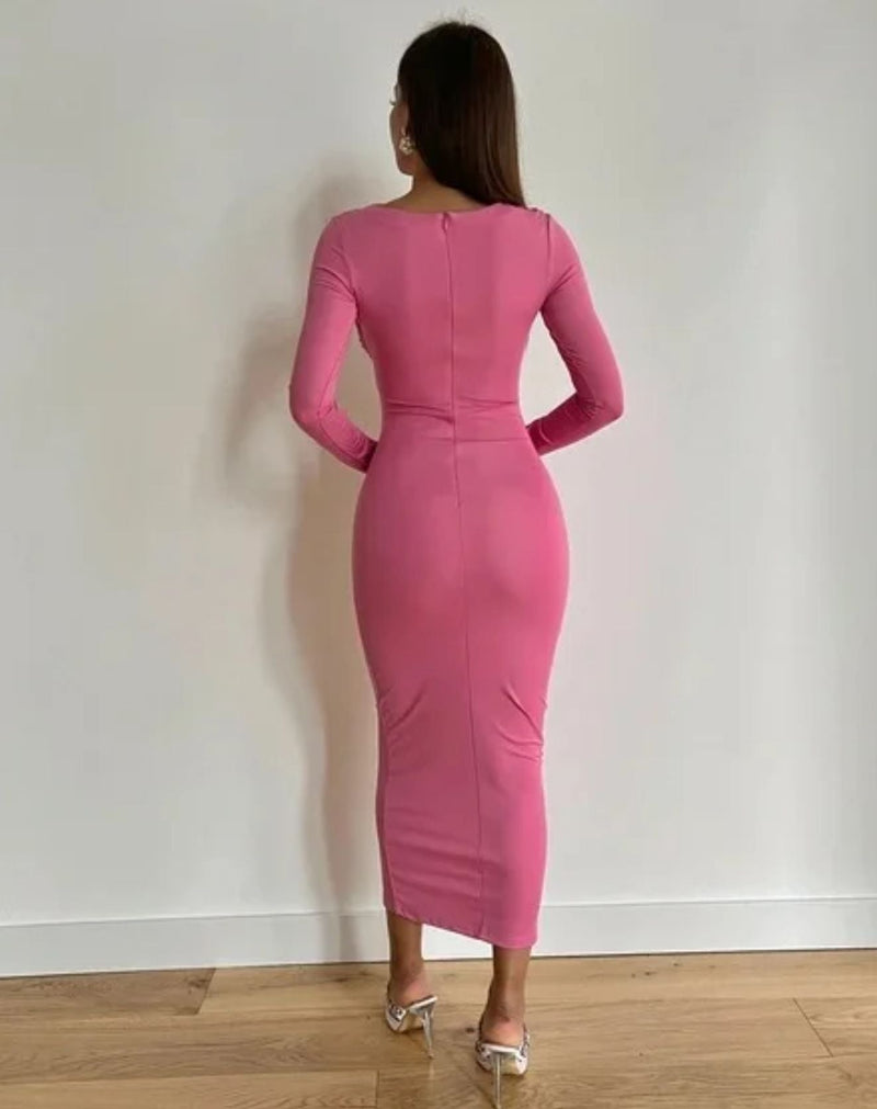 Vestido Longo Amanda com Franzido Frontal