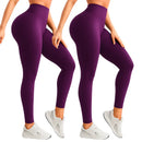 Kit 2 Calças Legging Femininas Suplex Liso Zero Transparência e Cintura Alta