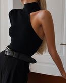 Blusa Munancy Gola Alta de Uma Manga Só