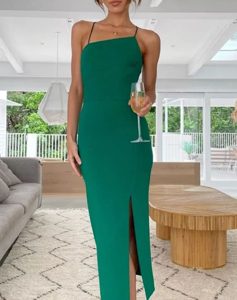 Vestido Midi Bulgari de Alcinha e Fenda