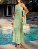 Vestido Midi Campeche com Transpasse Frontal