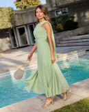 Vestido Midi Campeche com Transpasse Frontal