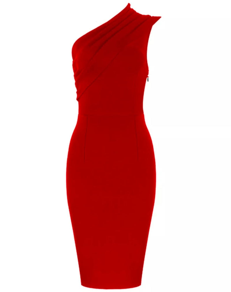 Vestido Midi Nashville de Um Ombro Só