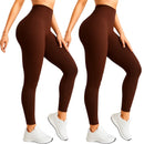 Kit 2 Calças Legging Femininas Suplex Liso Zero Transparência e Cintura Alta