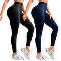 Kit 2 Calças Legging Femininas Suplex Liso Zero Transparência e Cintura Alta
