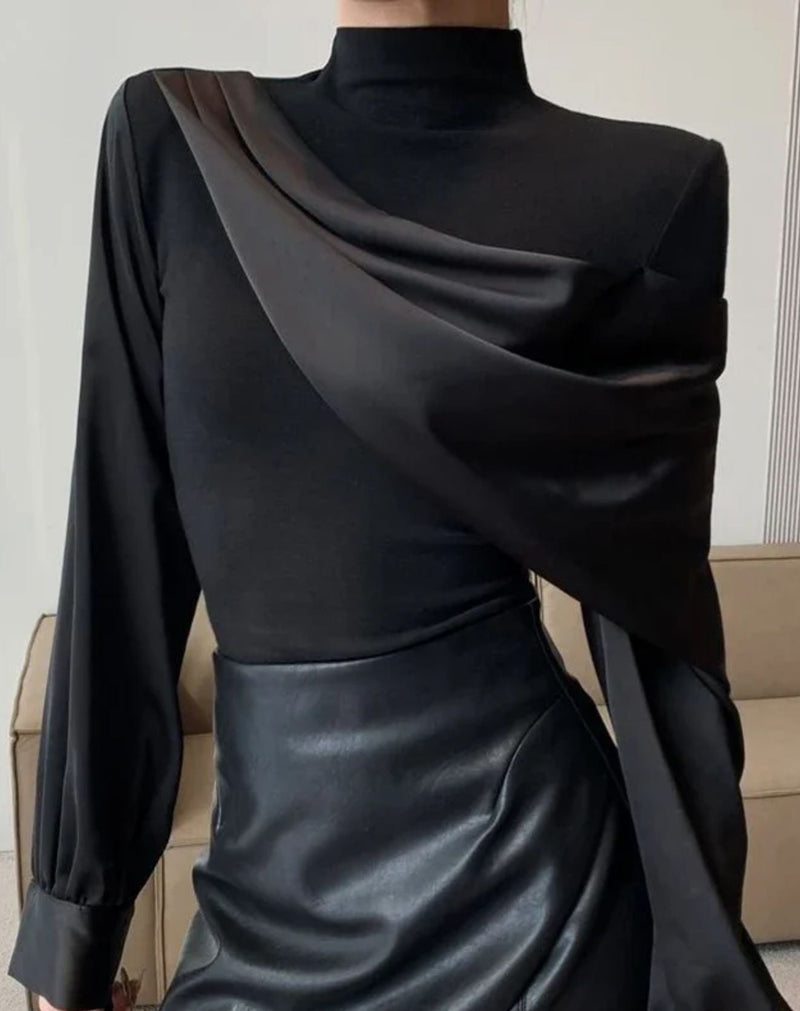 Blusa Kelly Transversal com Mangas Longas