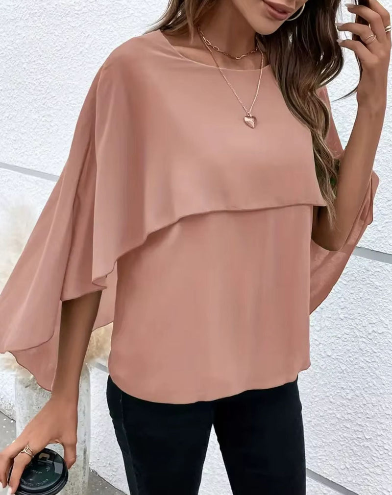 Blusa com Gola Redonda e Mangas Largas