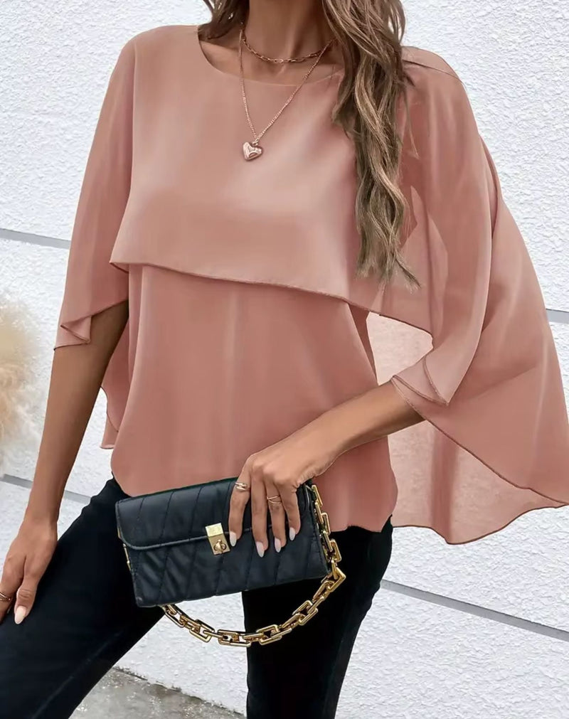 Blusa com Gola Redonda e Mangas Largas