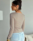 Blusa Mathy Assimétrica Mangas Longas