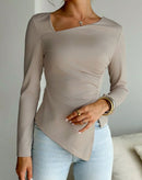 Blusa Mathy Assimétrica Mangas Longas