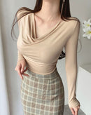 Blusa Meduza Decote V e Mangas Longas