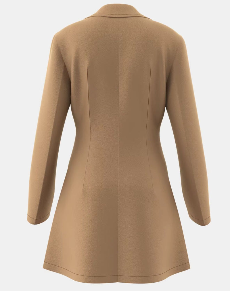 Casaco Mia Alongado de Lã com Bolsos