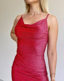 Vestido Curto de Lurex com Alcinhas