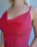 Vestido Curto de Lurex com Alcinhas