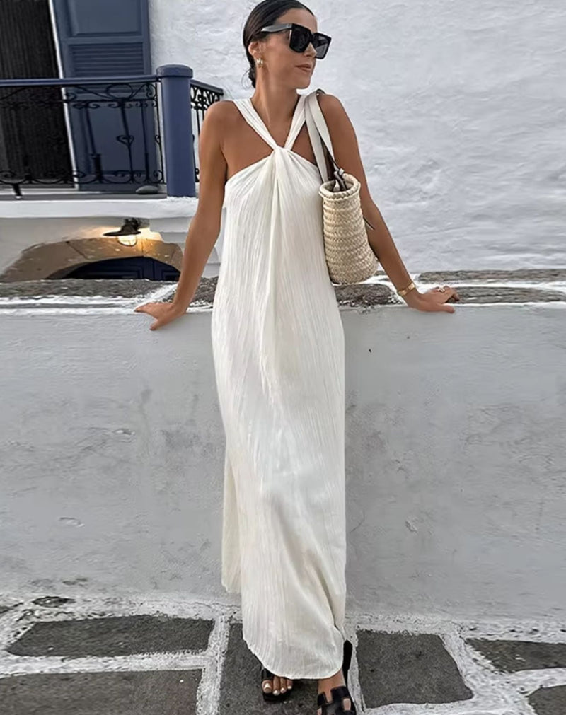 Vestido Longo Panini com Transpasse Frontal