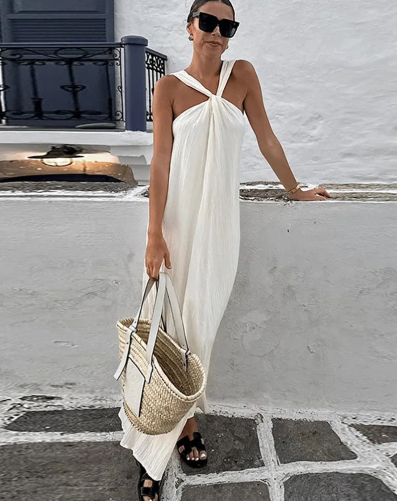 Vestido Longo Panini com Transpasse Frontal