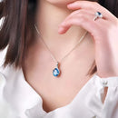 Colar Feminino de Prata Gota Azul