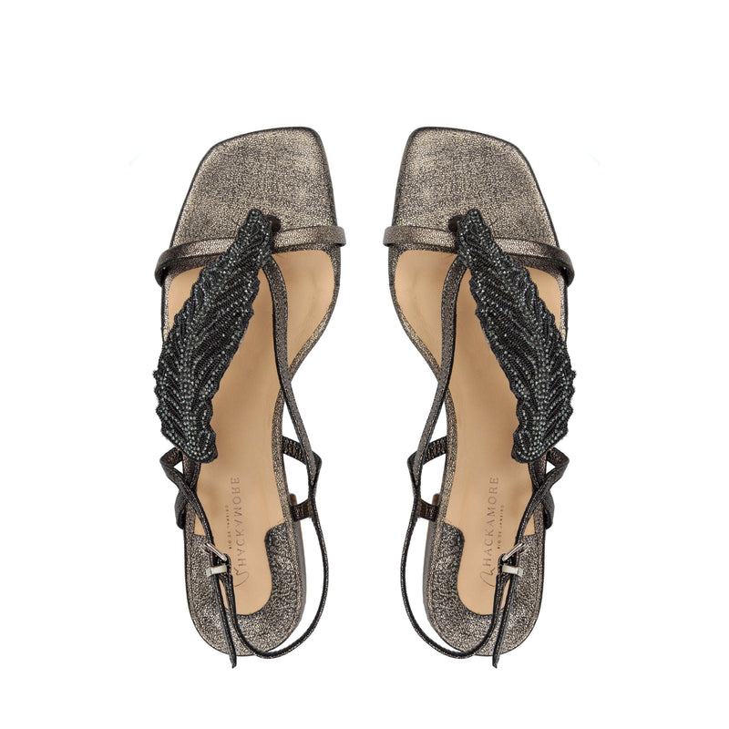 Rasteira Foglio Prata Velho