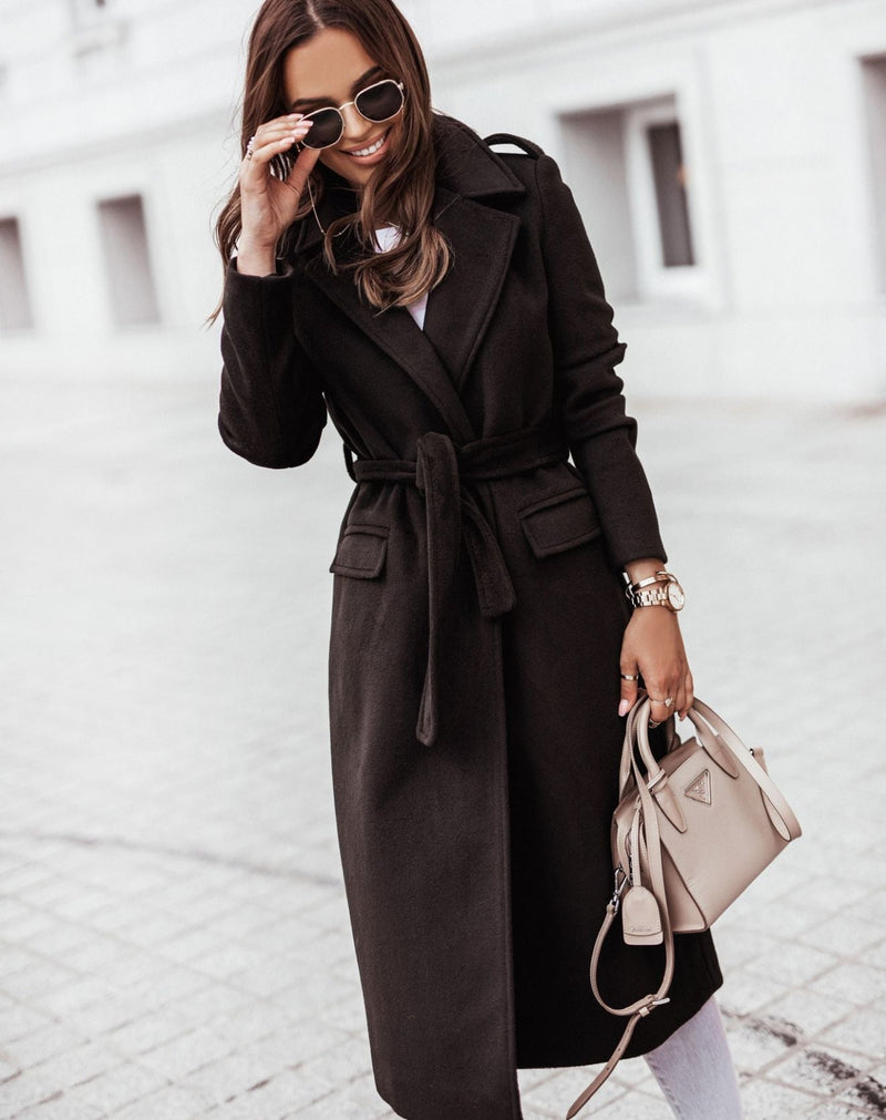 Casaco Sindy de Lã Batida Alongado com Amarração