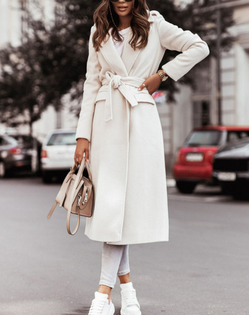 Casaco Sindy de Lã Batida Alongado com Amarração