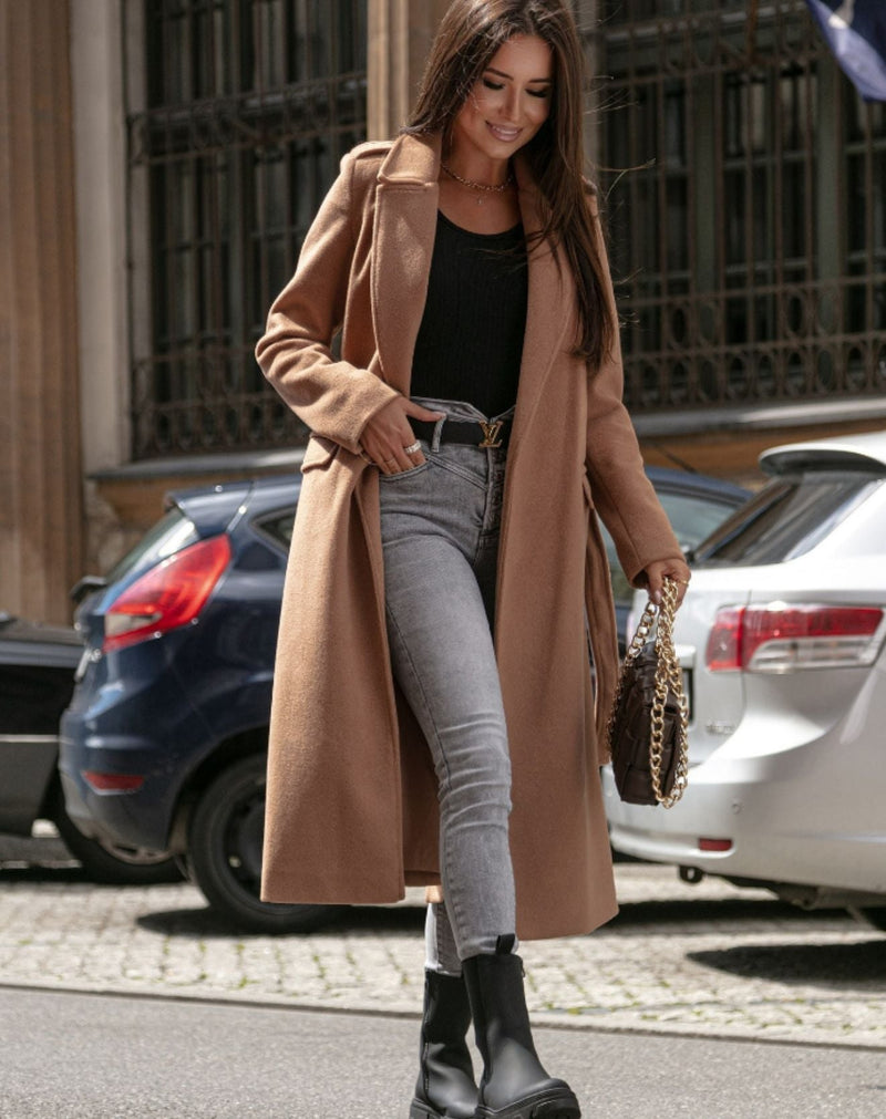 Casaco Sindy de Lã Batida Alongado com Amarração