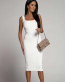 Vestido Midi Tailândia Canelado com Alças