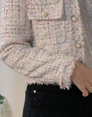 Casaco Star Tweed com Mangas Longas e Botões