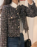 Casaco Star Tweed com Mangas Longas e Botões