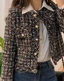 Casaco Star Tweed com Mangas Longas e Botões