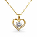 Colar Coração Folheado a Ouro com Zircônia