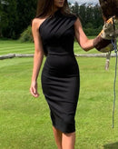 Vestido Midi Nashville de Um Ombro Só