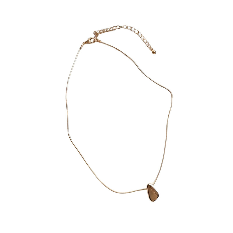 Colar Gota Liso Banhado A Ouro